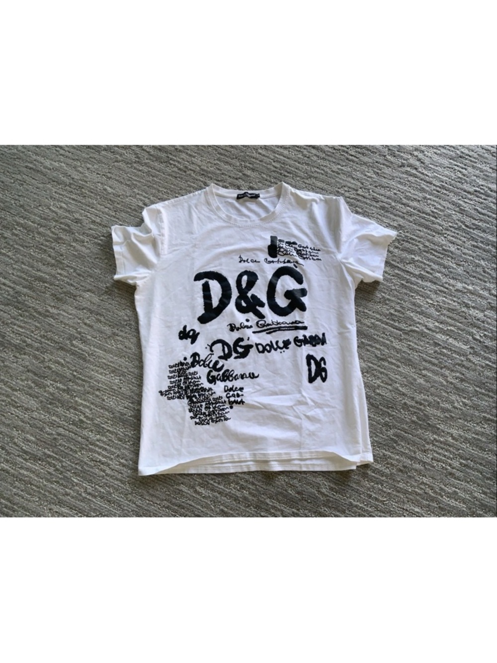 Dolce & Gabbana D&G White Graffiti Logo Graphic T-Shirt | Size 56 (XXL) - Picture 6 of 6